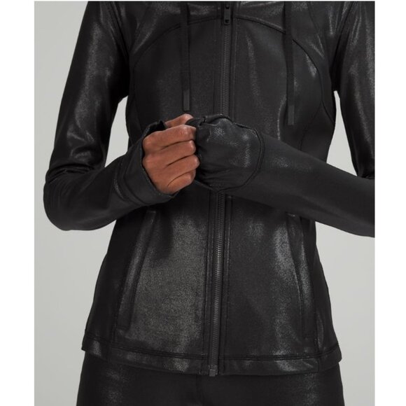 Lululemon Hooded Define Jacket Shine / Size 8 / Black Nulu Special Shimmer - Picture 4 of 10